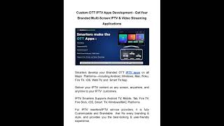 Custom OTT IPTV Apps Development - Get Your Branded  IPTV & Video Streaming Apps screenshot 1