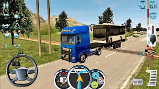 Euro Truck Driver 2018: Bus Carry with Car Transporter - Android gameplay screenshot 4