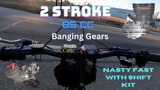 Nasty 2 Stroke 85cc Motorized Bicycle Banging Gears Shift Kit Case Reed Testing