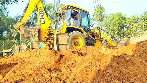 JCB Backhoe loader and Bocit Working For New Bridge Construction-JCB Dozer working Video