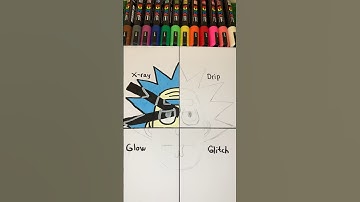 One Drawing Rick But in 4 Styles/ Part 1 #shorts