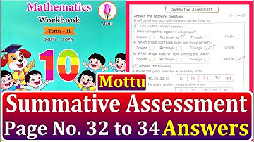 2nd standard Maths workbook term 2 Summative Assessment Page No.32 to 34 l Maths workbook Ans 2025
