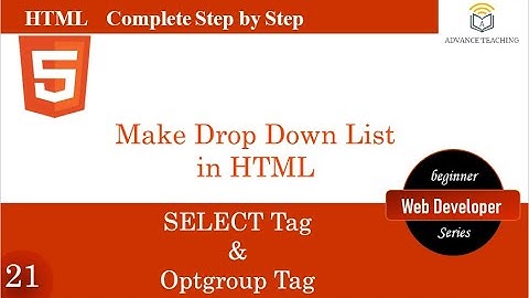 SELECT & OPTGROUP Tag in HTML in Urdu/Hindi