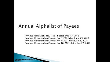 Annual Alphalist of Payees