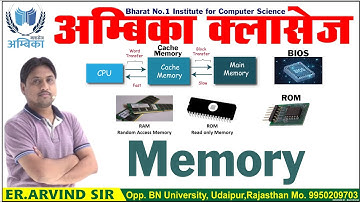 Computer Fundamentals (Memory)  | By ER. Arvind Kumar Sharma |  Ambika Classes Udaipur |