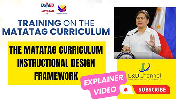 The MATATAG Curriculum Instructional Design Framework