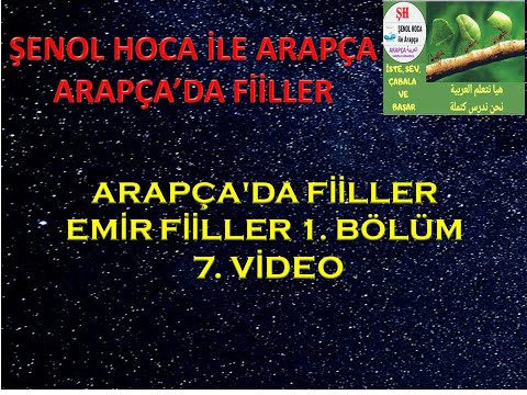 ARAPÇA'DA FİİLLER 7 ŞENOL HOCA İLE ARAPÇA MELİKŞAH AİH