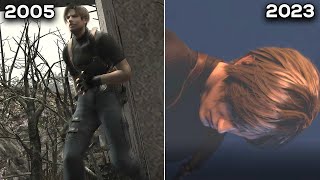 Resident Evil 4 Remake vs Original - Leon Falling Meme Comparison (2005 Vs 2023)