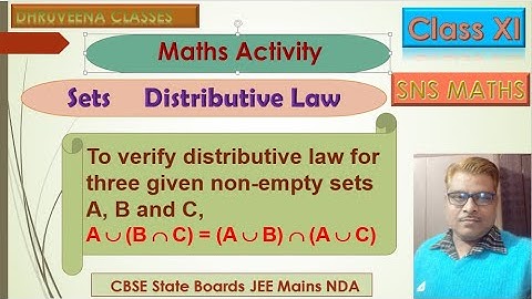 Maths Activity Class XI Sets Distributive Law