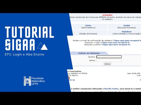 Tutorial SIGAA: Login e Aba Ensino