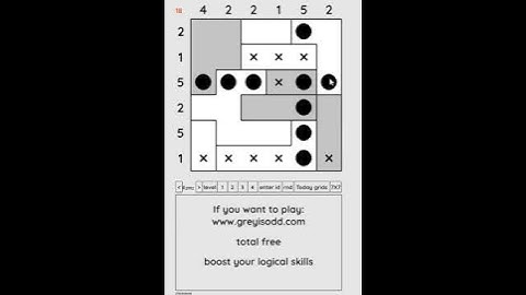 Grey is Odd - Today grids. Solution level 2 6X6 dated 08-16-2024 #logicpuzzles #logicgames  #games