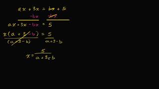 Math Algebra 1 - Linear equations with unknown coefficients