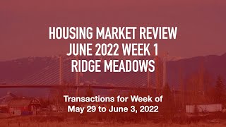 What's up with the Ridge-Meadows real estate market? | June 2022 Week 1