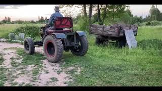 самодельный трактор, двигатель уд-2 с автоматическим сцеплением.