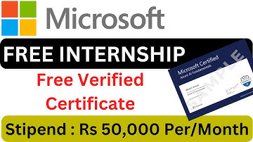 Microsoft Free Internship | Microsoft Internship Certificate | Free Certificate