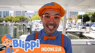 Blippi naik perahu | Blippi Bahasa Indonesia - Video Anak-Anak | Petualangan Blippi