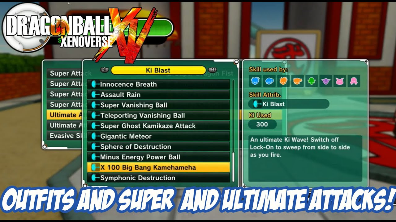 Xenoverse ultimate attack slots