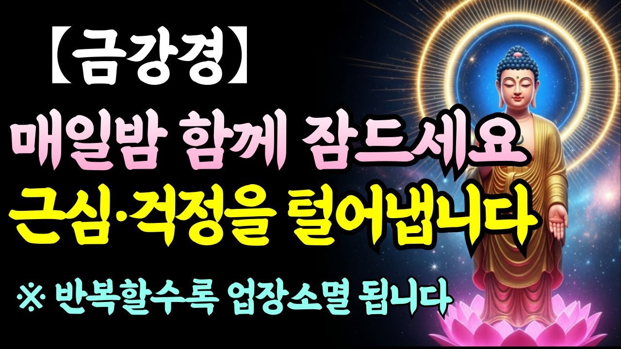 【금강경 수면불경】생각을 놓는 법, 과거와 걱정에서 벗어나는 밤 | 5분후 검정화면 전환 | 부처님말씀 | 금강경 | 불경듣기