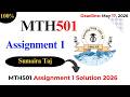 MTH501 A1S26 1 Sumaira Taj || MTH501 Assignment 1 Solution 2026 || #MTH501 #Assignment1