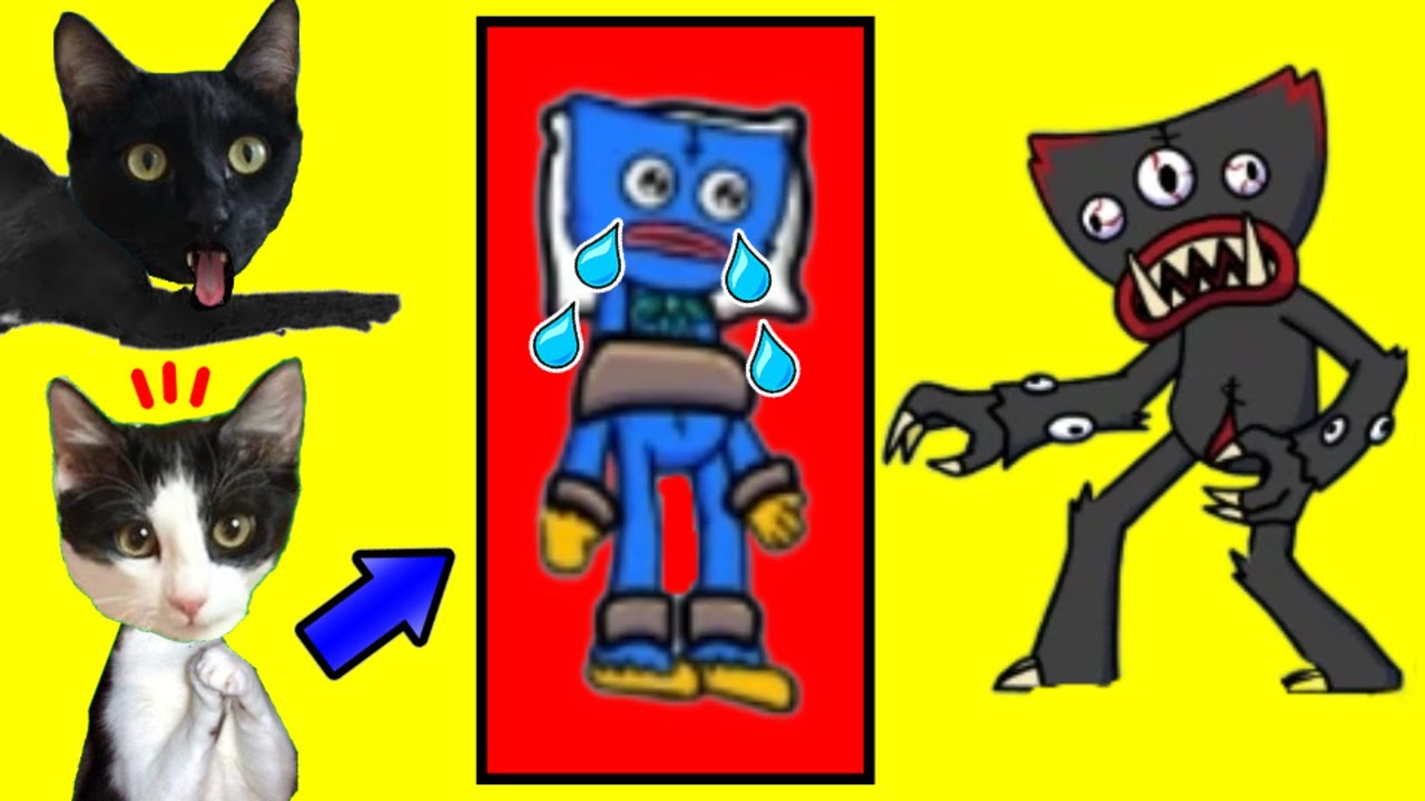 Huggy Wuggy y Killy Willy vs gatos Luna y Estrella en I’M NOT A MONSTER / Gameplay con gatitos