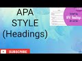 Apa style headings