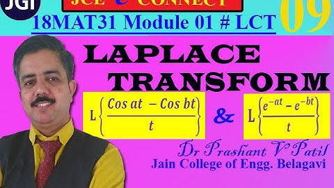 Laplace Transform of Imp examples of the type f(t)/t finctions | Dr Prashant Patil | 18MAT31
