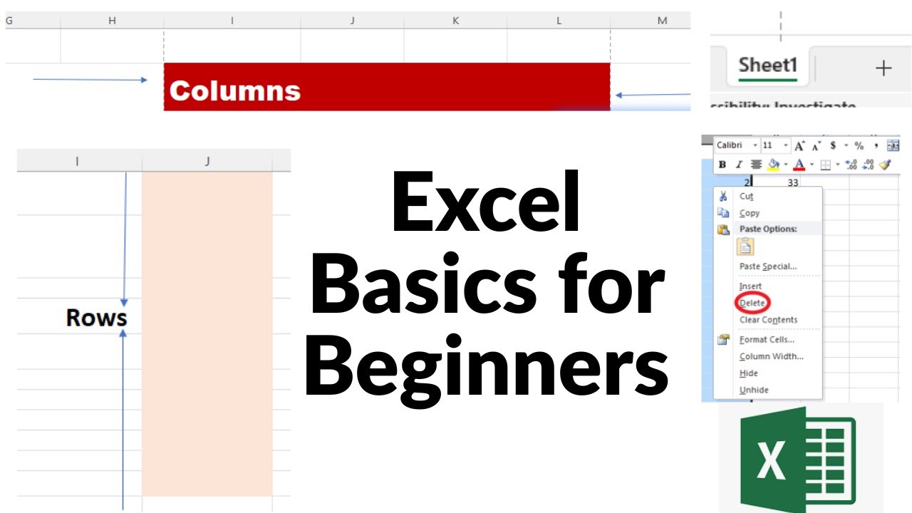 Excel Basics for Beginners | Rows, Columns, Cell Reference & Sheets ...