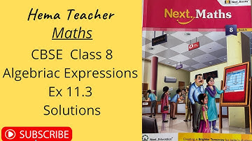 #CBSEMaths: #Class8 #AlgebraicExpressions.#Ex 11.3Solutions
