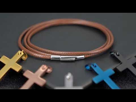 FaithHeart Leather Cord Chain Necklace 