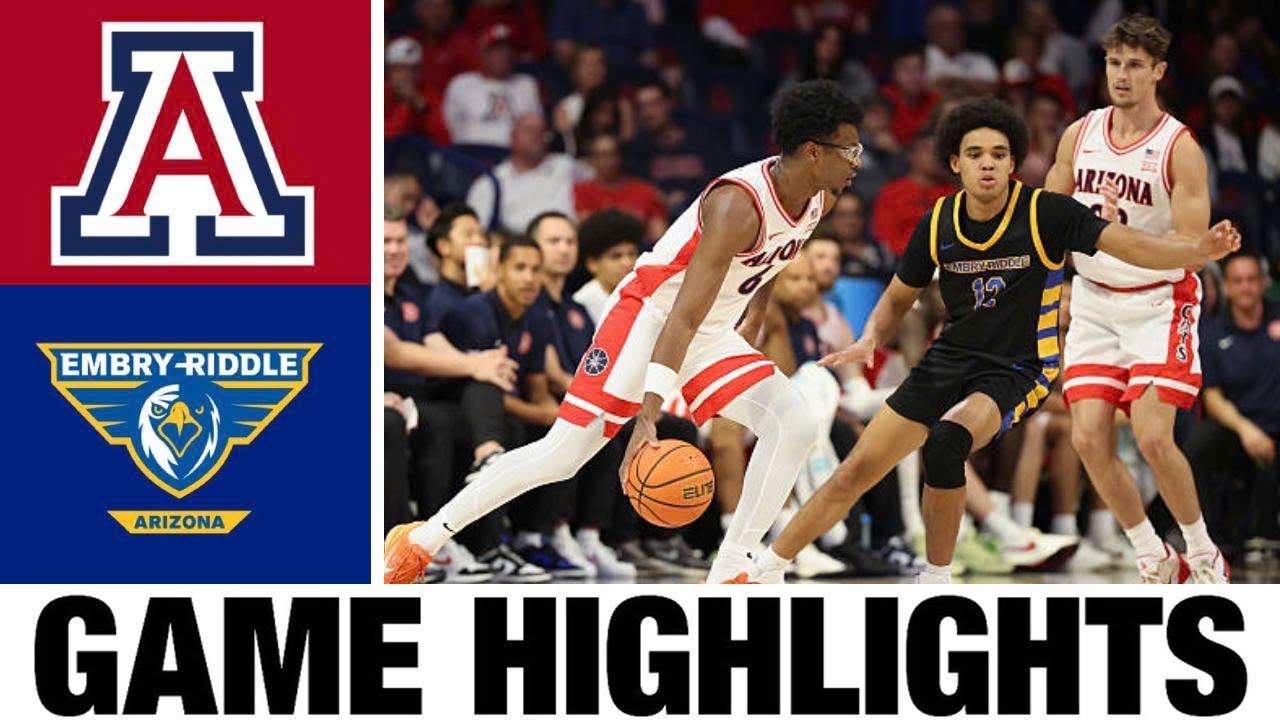 #13 Arizona vs Embry-Riddle Highlights | Men's Basketball | College Basketball 2025