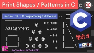 C Language Tutorial for Beginners, Print Shapes in C, Triangle, Star Pattern Programs, without Loops