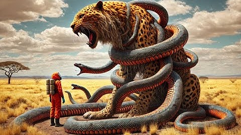 LEOPARD becomes prey of a giant snake. Rescue team arrives in time to save her