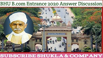 BHU B.com Entrance Answer Discussion Part-1 #B.com #entrance #EXAM2020