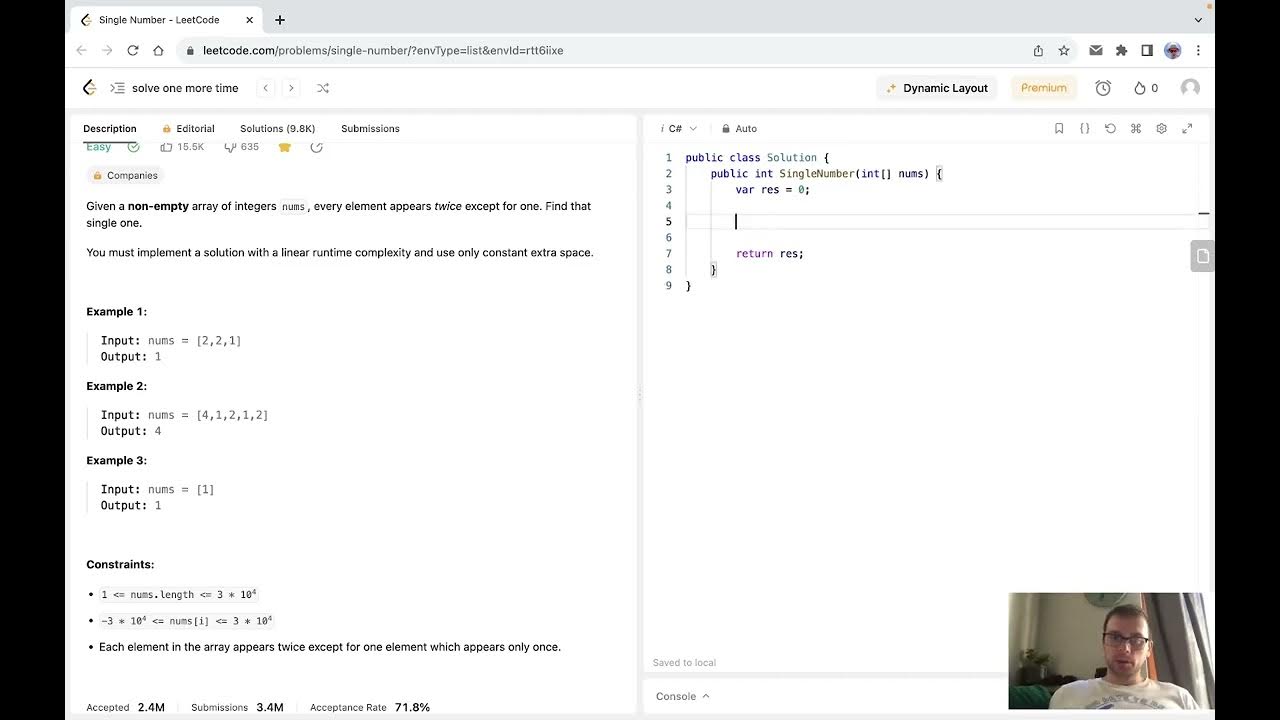 LeetCode #136 Single Number - решаем кайфуем - YouTube
