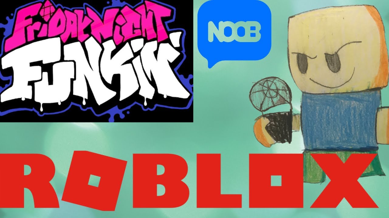 How to draw Roblox NooB  Friday Night Funkin Mod 