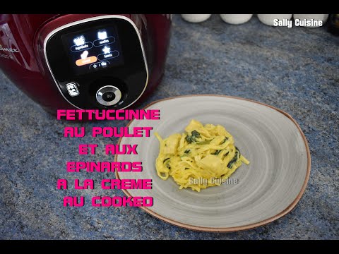 fettuccine-au-poulet-et-aux-Épinards-a-la-crÈme-au-cookeo-|-sally-cuisine-{episode-42}