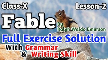 Fable Exercise Solution | Questions and Answers | Grammar | Writing Skill | Class-10 |Lesson-2|WBBSE
