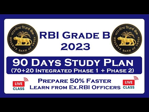 RBI Grade B 2023 90 Days (70+20) Study  Plan!