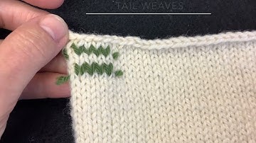 Weaving yarn tails  On Reverse Stockinette stitch