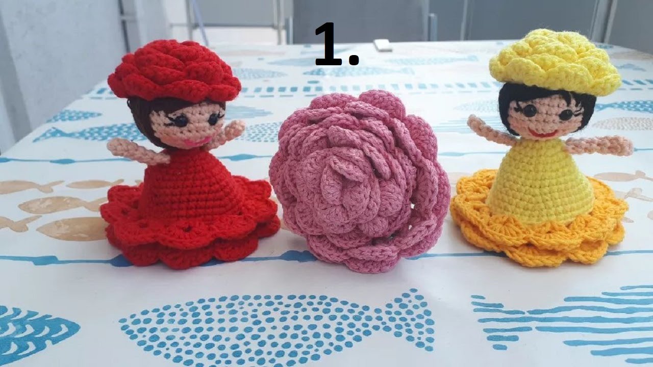 1.  BÖLÜM TIĞ İŞİ GÜL BEBEK YAPIMI (crochet rose doll making) İSTER GÜL İSTER BEBEK.