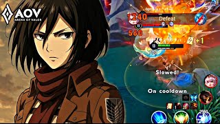 AOV : AOI/MIKASA | GAMEPLAY IN JUNGLE - ARENA OF VALOR LIENQUANMOBILE ROV 