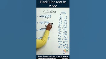 Find Cube root in 2 sec | Shortcut Method| Mental Maths |Quick Cal |Shree Shyam Vedic Maths |SSIVM