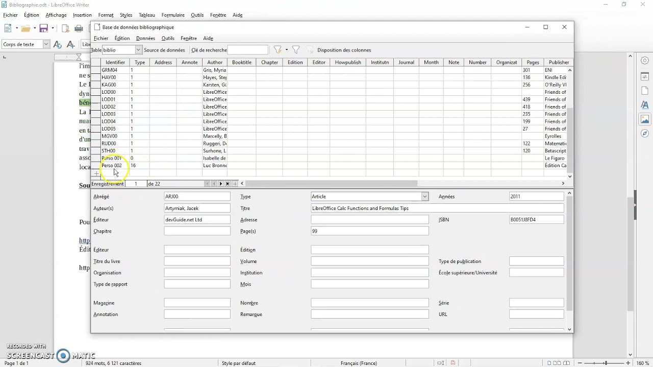 Youtube Video: 24 1   LibreOffice 6 1 1 2 Writer   Bibliographie automatique