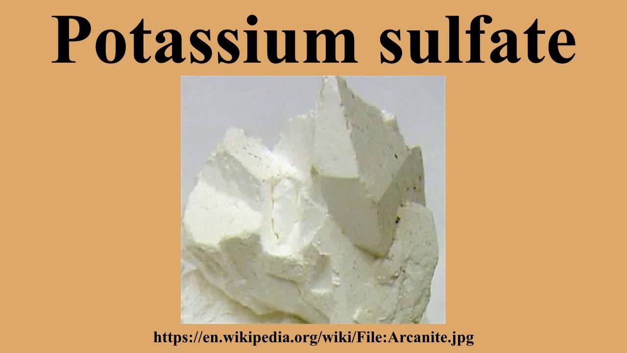 Potassium sulfate YouTube