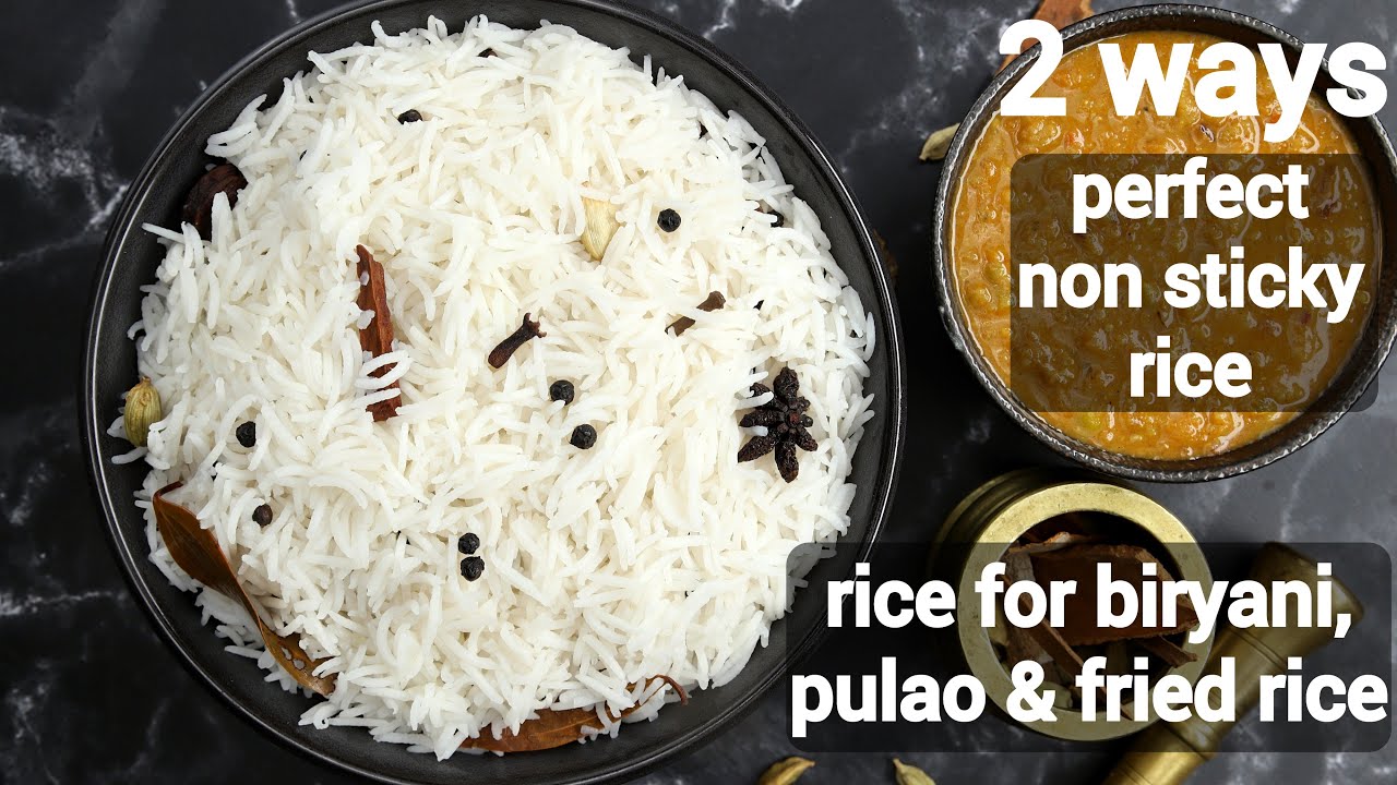 how to cook non sticky rice for biriyani - 2 ways | how to make rice for fried rice & pulao | Hebbar | Hebbars Kitchen