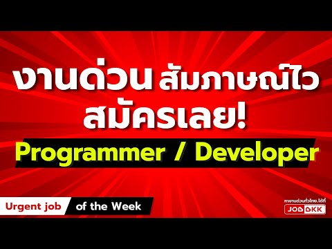 งานด่วน สัมภาษณ์ไว!!! ตำแหน่ง Programmer / Developer