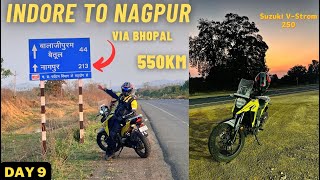 Indore To Nagpur Via Bhopal 550km On Suzuki V-Strom 250 Khatarnak  Barish Wale Mausam Me Bike Chalai