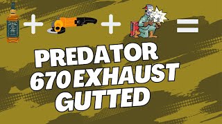 Predator 670 budget exhaust (gutted) Predator 670cc mud motor surface drive longtail