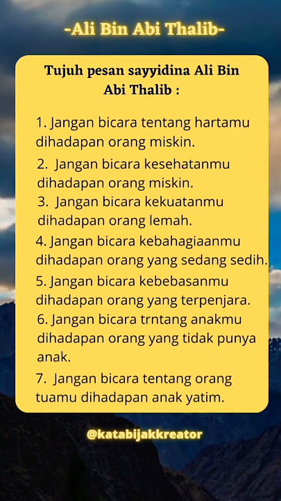 tujuh pesan sayyidina Ali Bin Abi Thalib story wa #alibinabithalib #storyislami #dakwahislam #shorts
