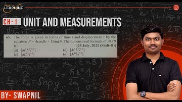 The force is given in terms of time t and displacement x by the equation F = AcosBx + CsinDt.